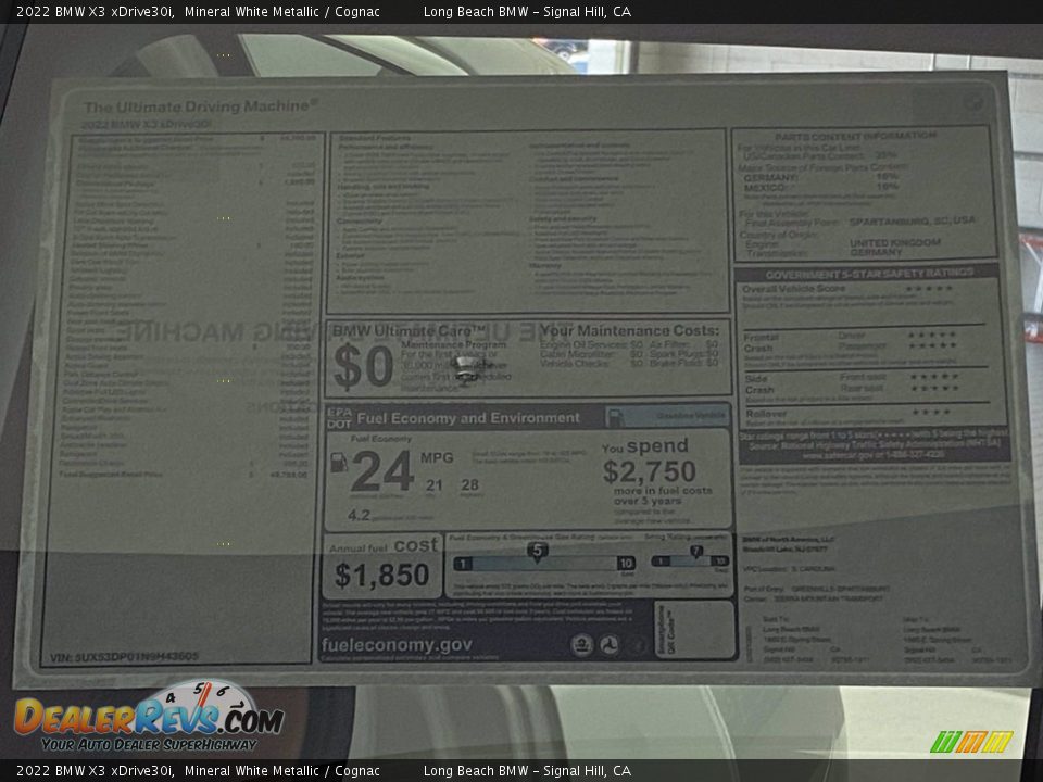 2022 BMW X3 xDrive30i Window Sticker Photo #25