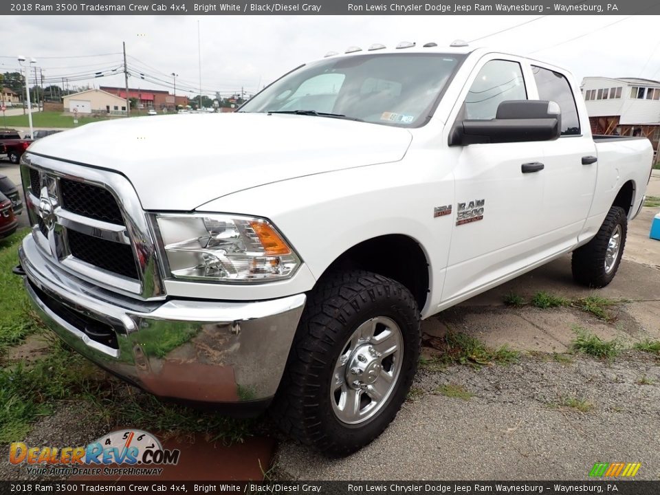 2018 Ram 3500 Tradesman Crew Cab 4x4 Bright White / Black/Diesel Gray Photo #1