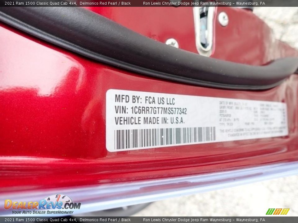 2021 Ram 1500 Classic Quad Cab 4x4 Delmonico Red Pearl / Black Photo #15