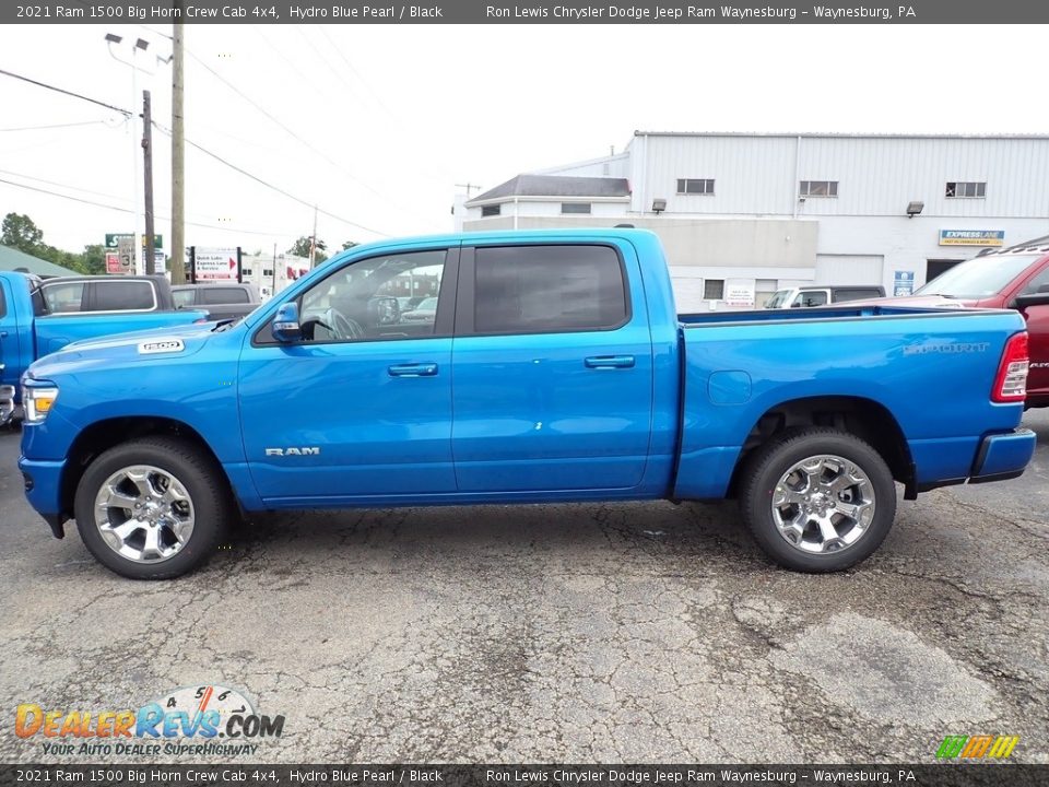 2021 Ram 1500 Big Horn Crew Cab 4x4 Hydro Blue Pearl / Black Photo #2