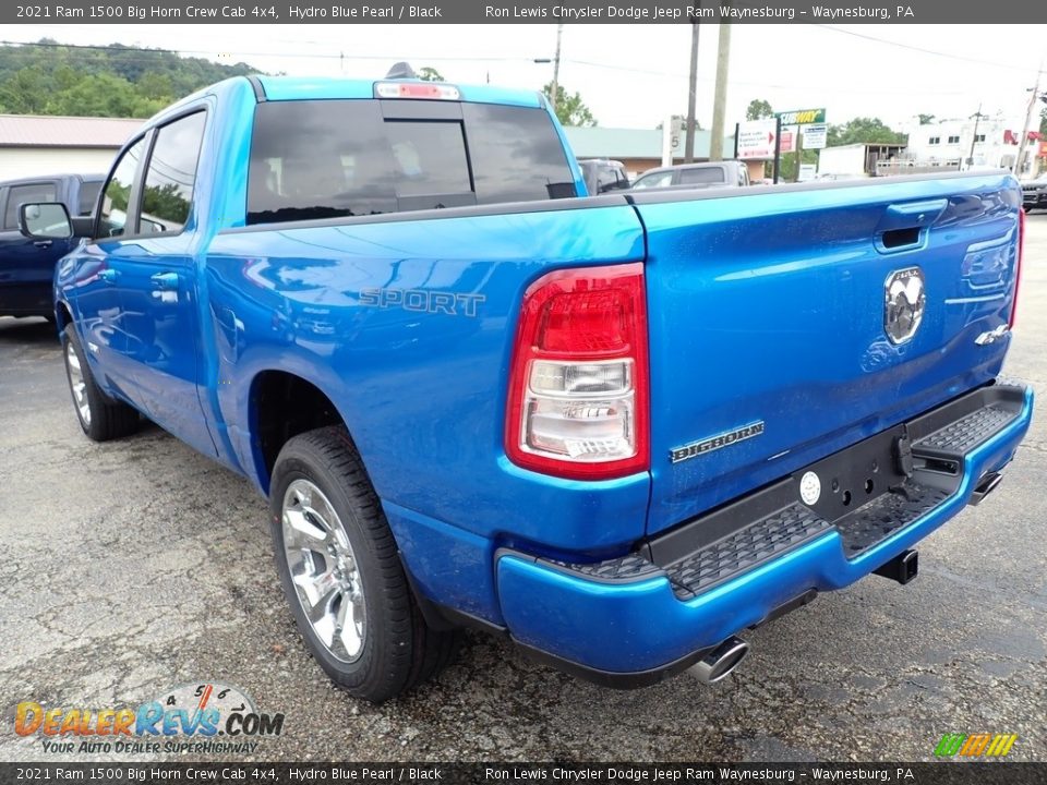 2021 Ram 1500 Big Horn Crew Cab 4x4 Hydro Blue Pearl / Black Photo #3