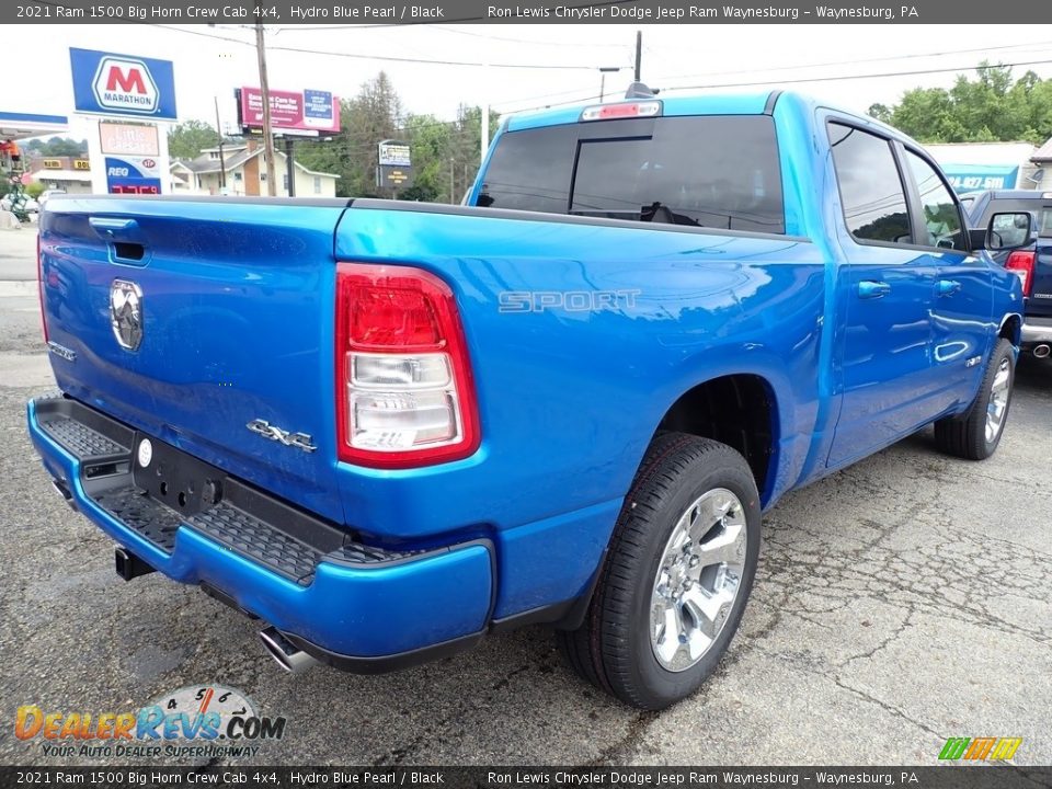 2021 Ram 1500 Big Horn Crew Cab 4x4 Hydro Blue Pearl / Black Photo #5