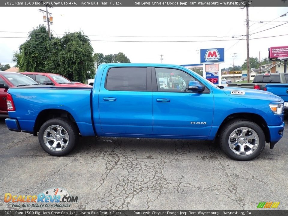 2021 Ram 1500 Big Horn Crew Cab 4x4 Hydro Blue Pearl / Black Photo #6