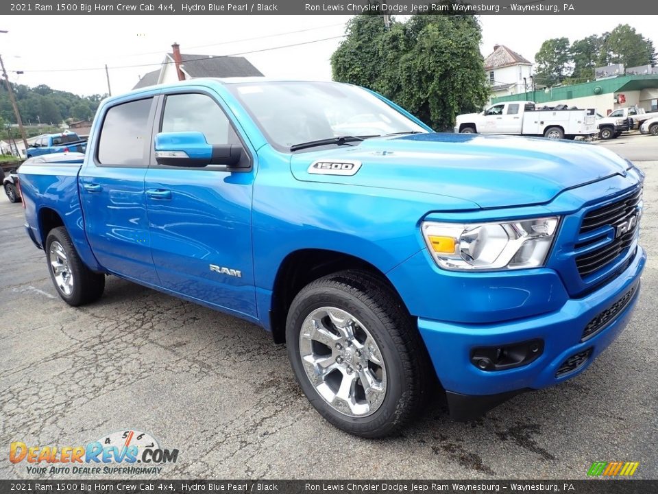 2021 Ram 1500 Big Horn Crew Cab 4x4 Hydro Blue Pearl / Black Photo #7