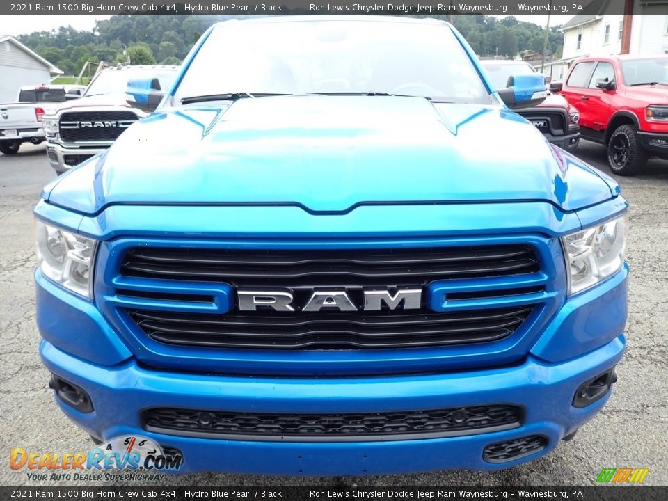 2021 Ram 1500 Big Horn Crew Cab 4x4 Hydro Blue Pearl / Black Photo #8