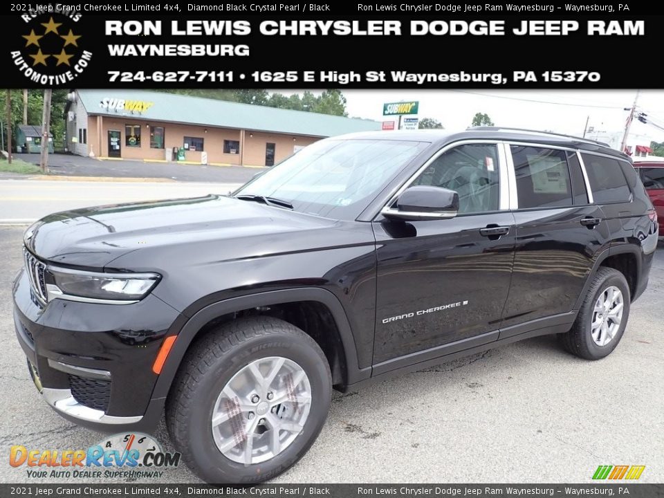 2021 Jeep Grand Cherokee L Limited 4x4 Diamond Black Crystal Pearl / Black Photo #1