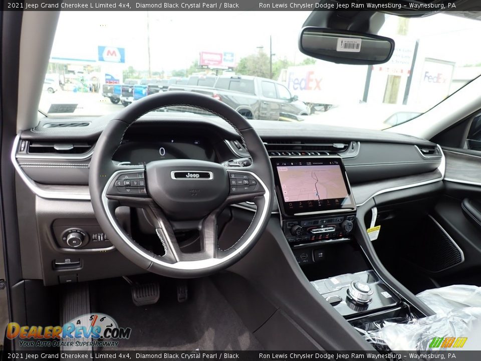 2021 Jeep Grand Cherokee L Limited 4x4 Diamond Black Crystal Pearl / Black Photo #13