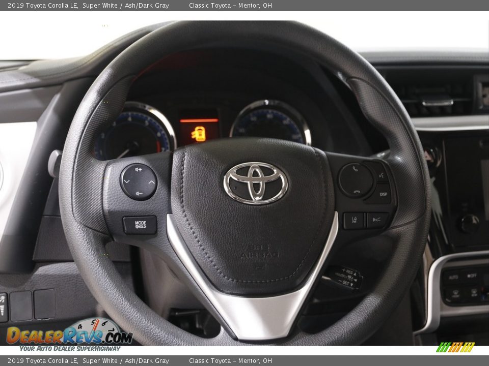 2019 Toyota Corolla LE Super White / Ash/Dark Gray Photo #7