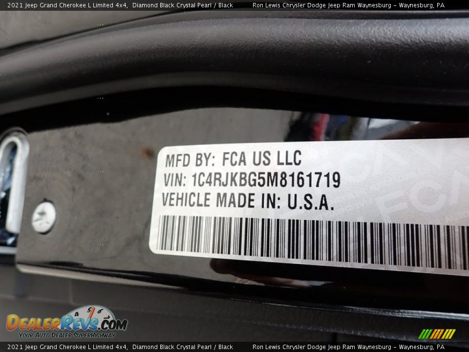 2021 Jeep Grand Cherokee L Limited 4x4 Diamond Black Crystal Pearl / Black Photo #15