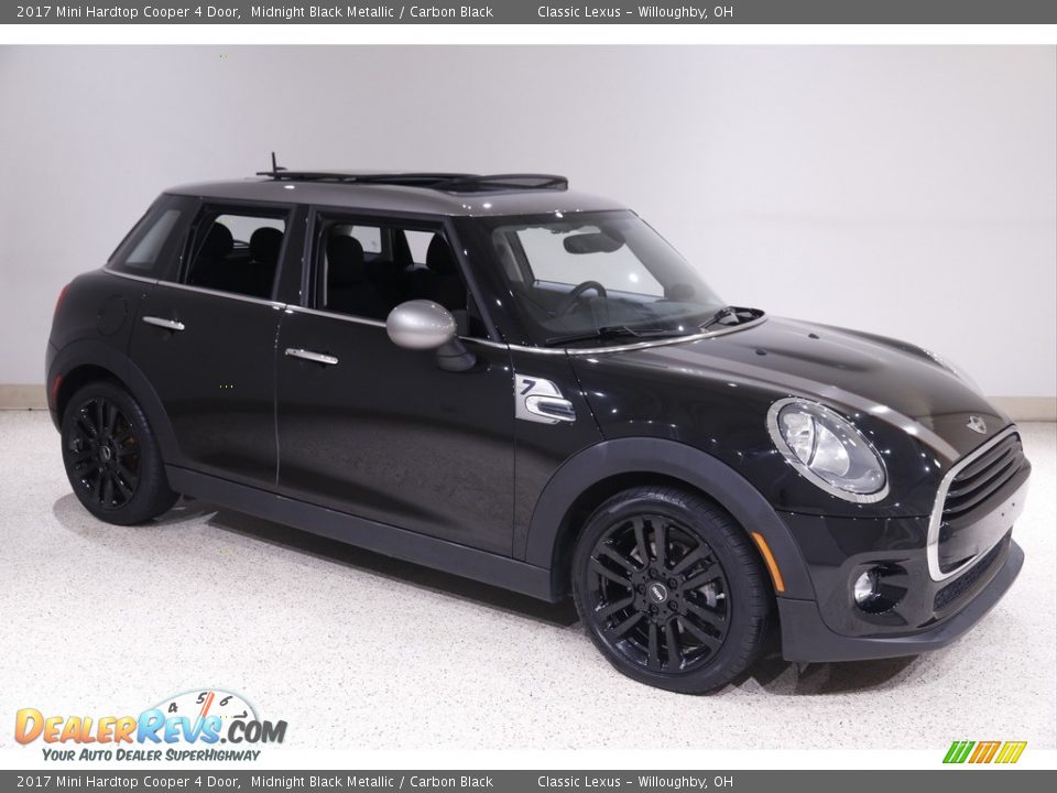 2017 Mini Hardtop Cooper 4 Door Midnight Black Metallic / Carbon Black Photo #1