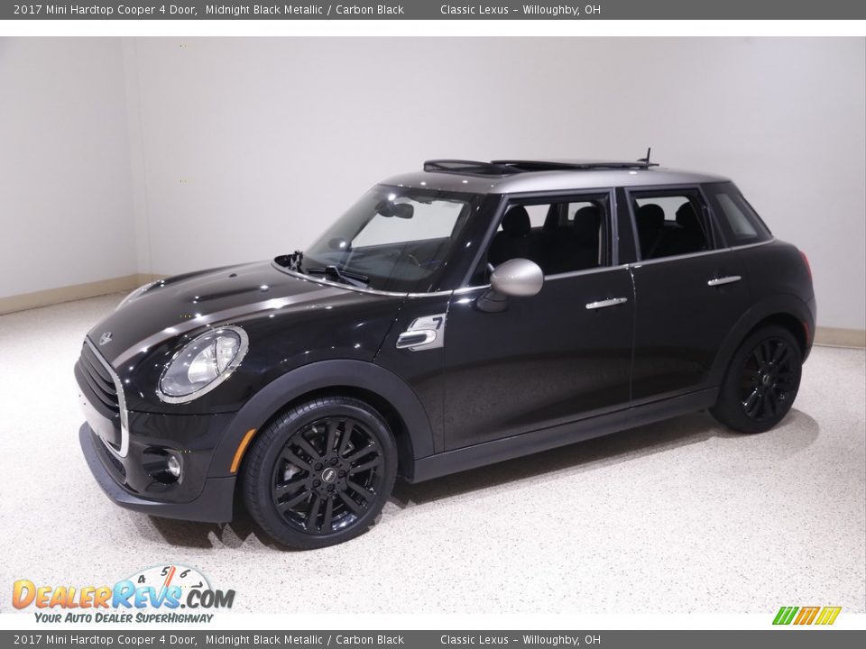 2017 Mini Hardtop Cooper 4 Door Midnight Black Metallic / Carbon Black Photo #3