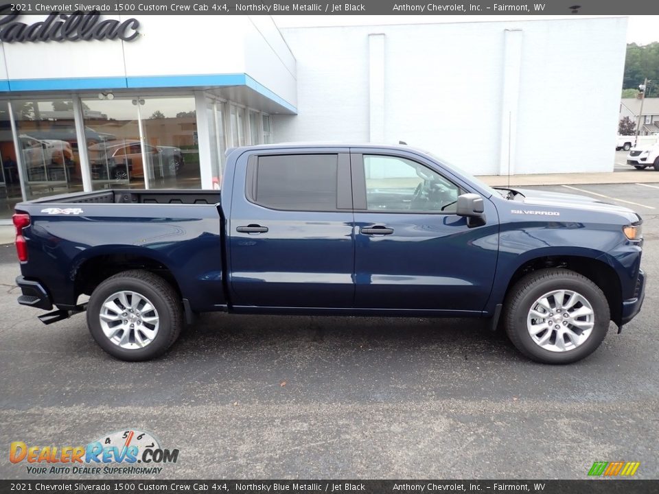 2021 Chevrolet Silverado 1500 Custom Crew Cab 4x4 Northsky Blue Metallic / Jet Black Photo #2