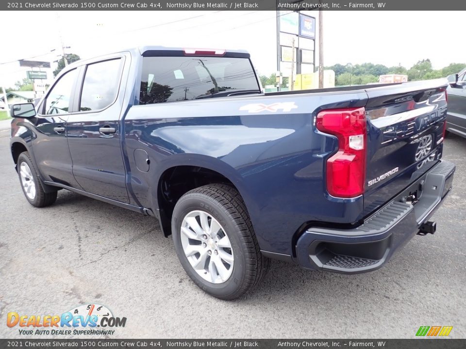 2021 Chevrolet Silverado 1500 Custom Crew Cab 4x4 Northsky Blue Metallic / Jet Black Photo #5