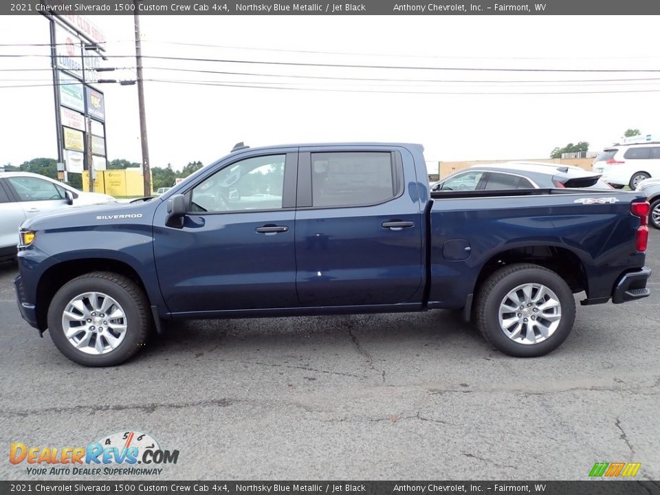 2021 Chevrolet Silverado 1500 Custom Crew Cab 4x4 Northsky Blue Metallic / Jet Black Photo #6