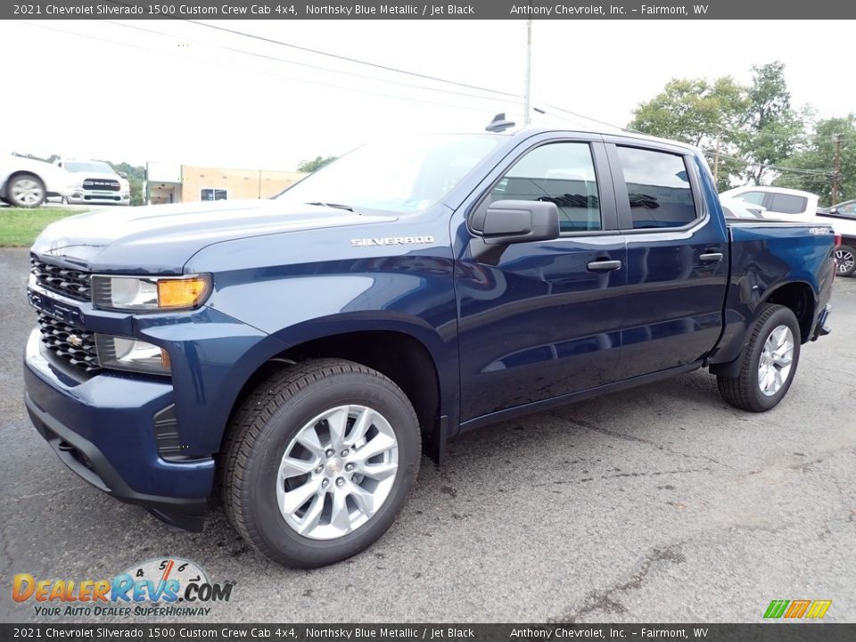 2021 Chevrolet Silverado 1500 Custom Crew Cab 4x4 Northsky Blue Metallic / Jet Black Photo #7