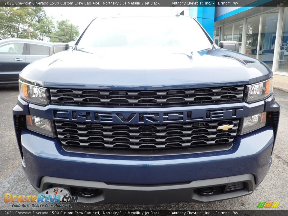 2021 Chevrolet Silverado 1500 Custom Crew Cab 4x4 Northsky Blue Metallic / Jet Black Photo #8