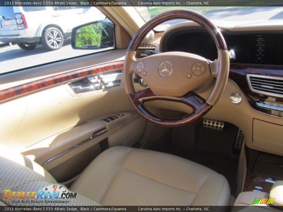 2013 Mercedes-Benz S 550 4Matic Sedan Black / Cashmere/Savanna Photo #12