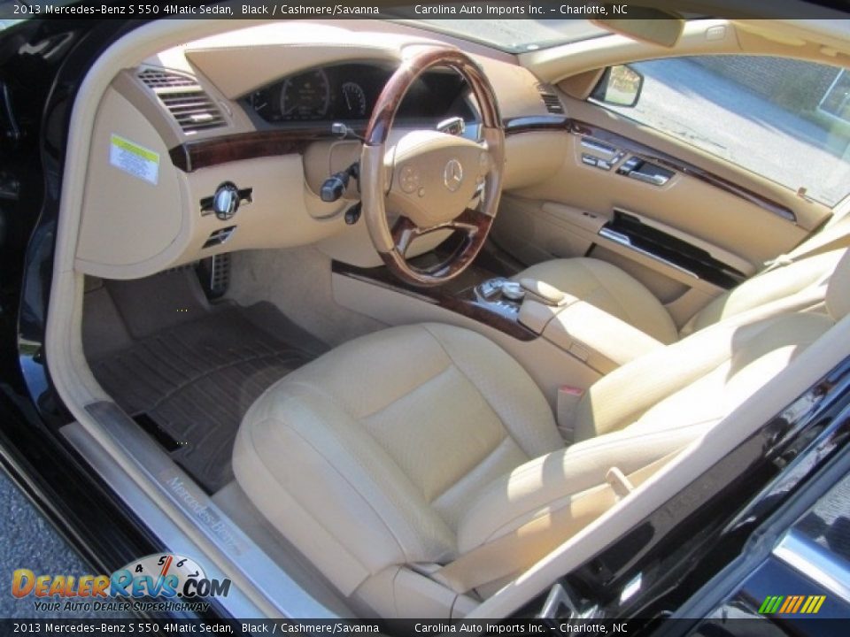 2013 Mercedes-Benz S 550 4Matic Sedan Black / Cashmere/Savanna Photo #17