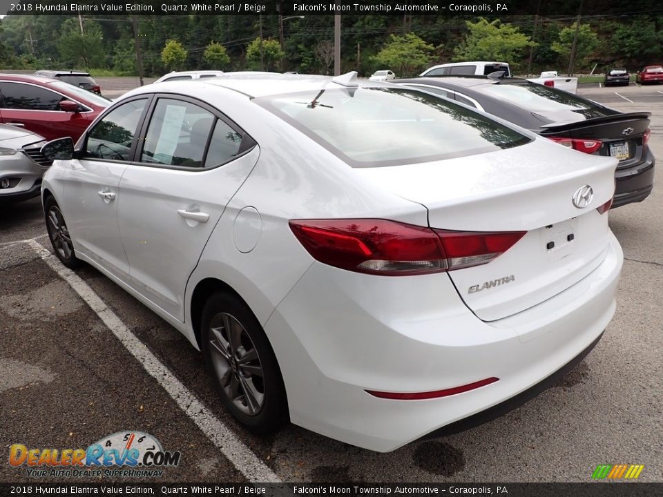 2018 Hyundai Elantra Value Edition Quartz White Pearl / Beige Photo #2