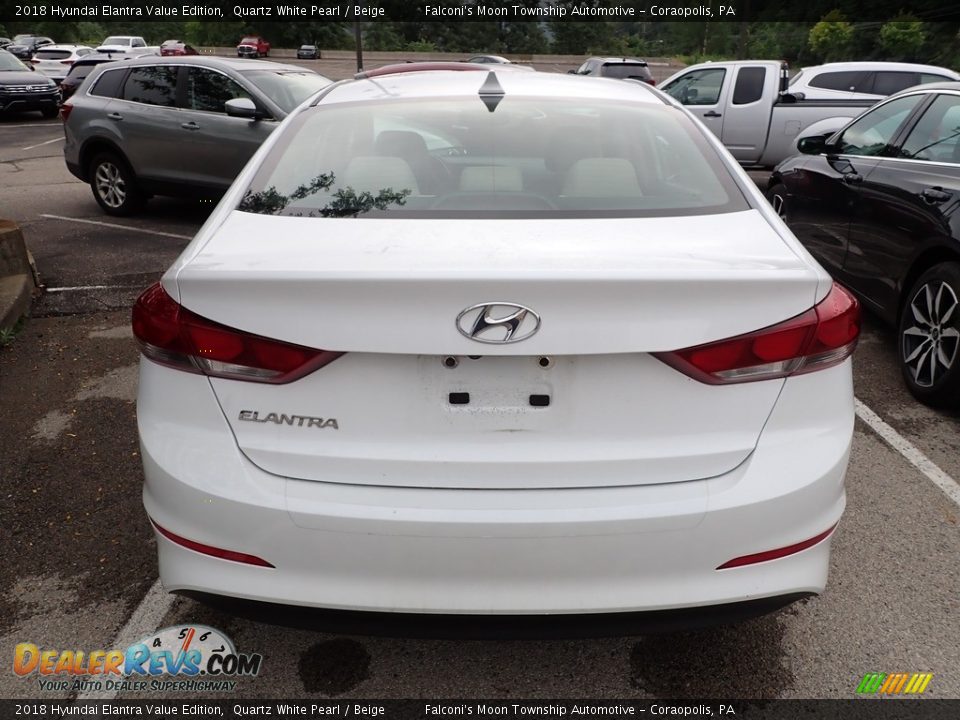 2018 Hyundai Elantra Value Edition Quartz White Pearl / Beige Photo #3