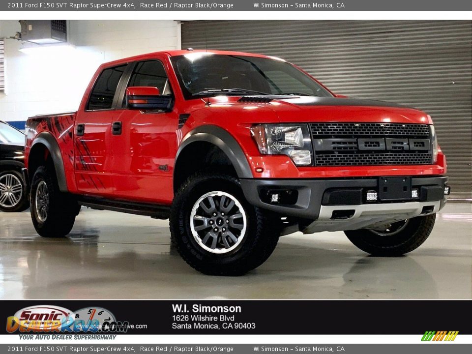 2011 Ford F150 SVT Raptor SuperCrew 4x4 Race Red / Raptor Black/Orange Photo #1