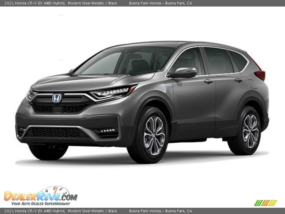 2021 Honda CR-V EX AWD Hybrid Modern Steel Metallic / Black Photo #36