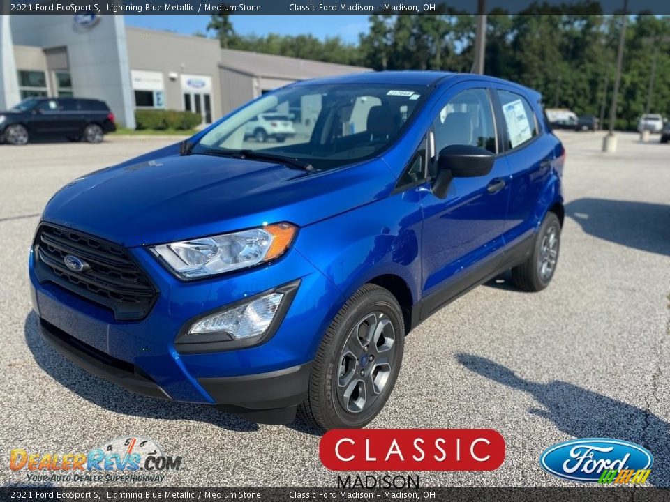 2021 Ford EcoSport S Lightning Blue Metallic / Medium Stone Photo #1