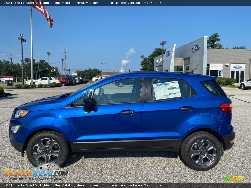 2021 Ford EcoSport S Lightning Blue Metallic / Medium Stone Photo #3