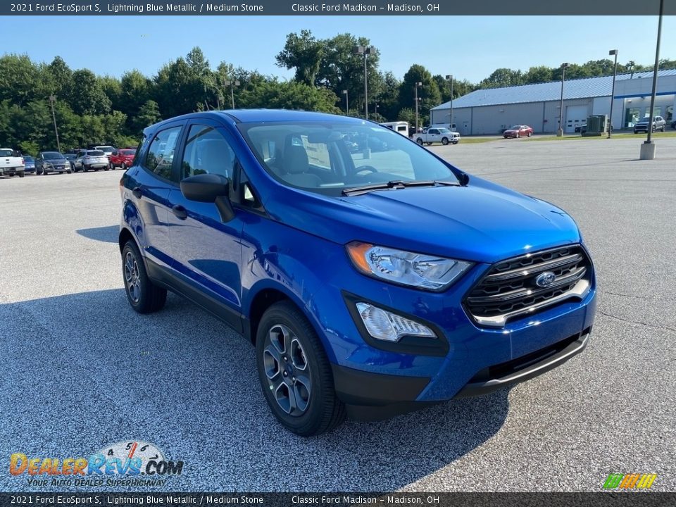 2021 Ford EcoSport S Lightning Blue Metallic / Medium Stone Photo #7