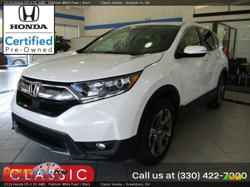 2019 Honda CR-V EX AWD Platinum White Pearl / Black Photo #1