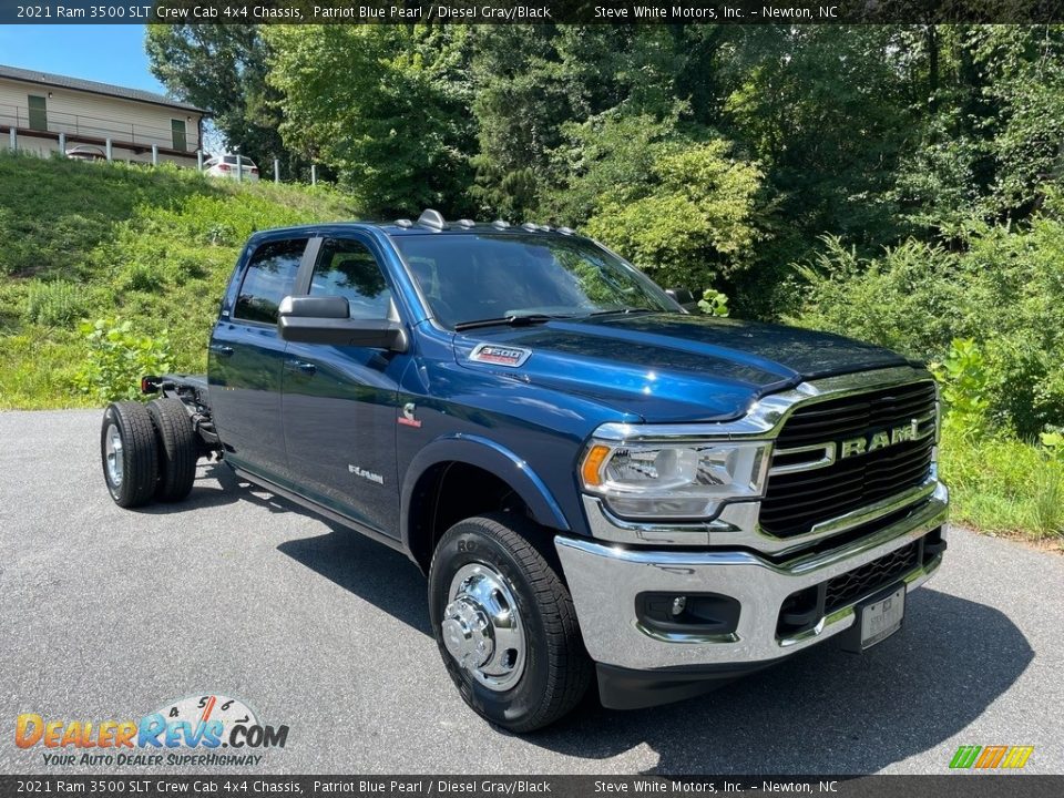 2021 Ram 3500 SLT Crew Cab 4x4 Chassis Patriot Blue Pearl / Diesel Gray/Black Photo #4