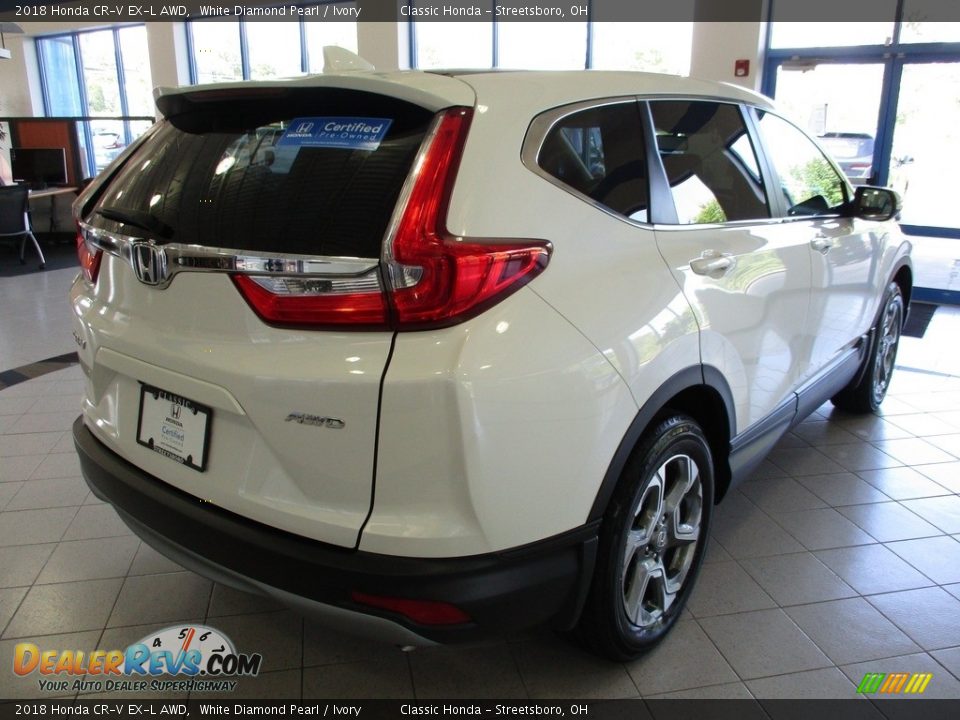 2018 Honda CR-V EX-L AWD White Diamond Pearl / Ivory Photo #7