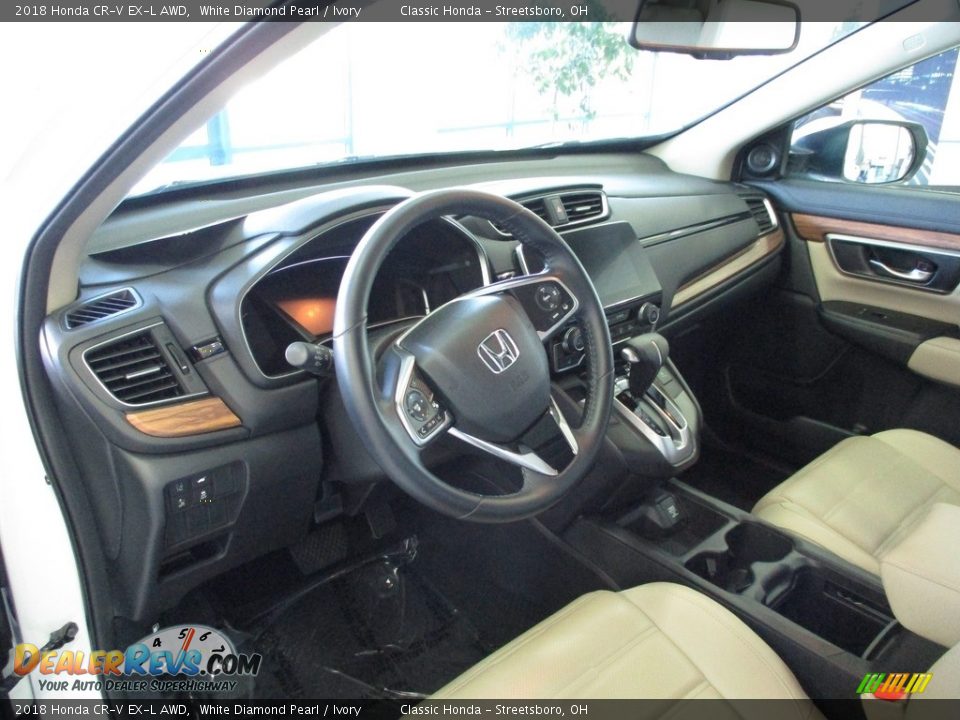 2018 Honda CR-V EX-L AWD White Diamond Pearl / Ivory Photo #27