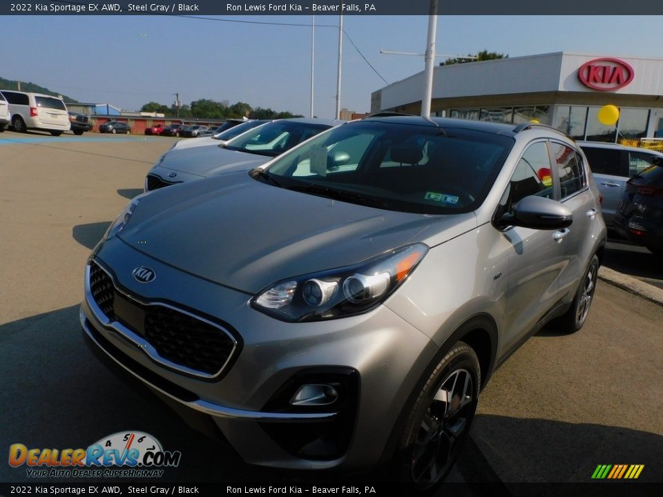 2022 Kia Sportage EX AWD Steel Gray / Black Photo #3