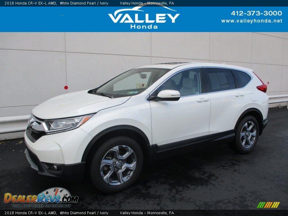2018 Honda CR-V EX-L AWD White Diamond Pearl / Ivory Photo #1