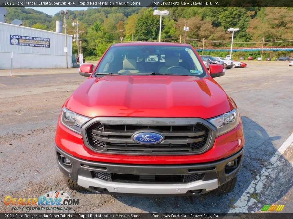 2021 Ford Ranger Lariat SuperCab 4x4 Rapid Red Metallic / Medium Stone Photo #2