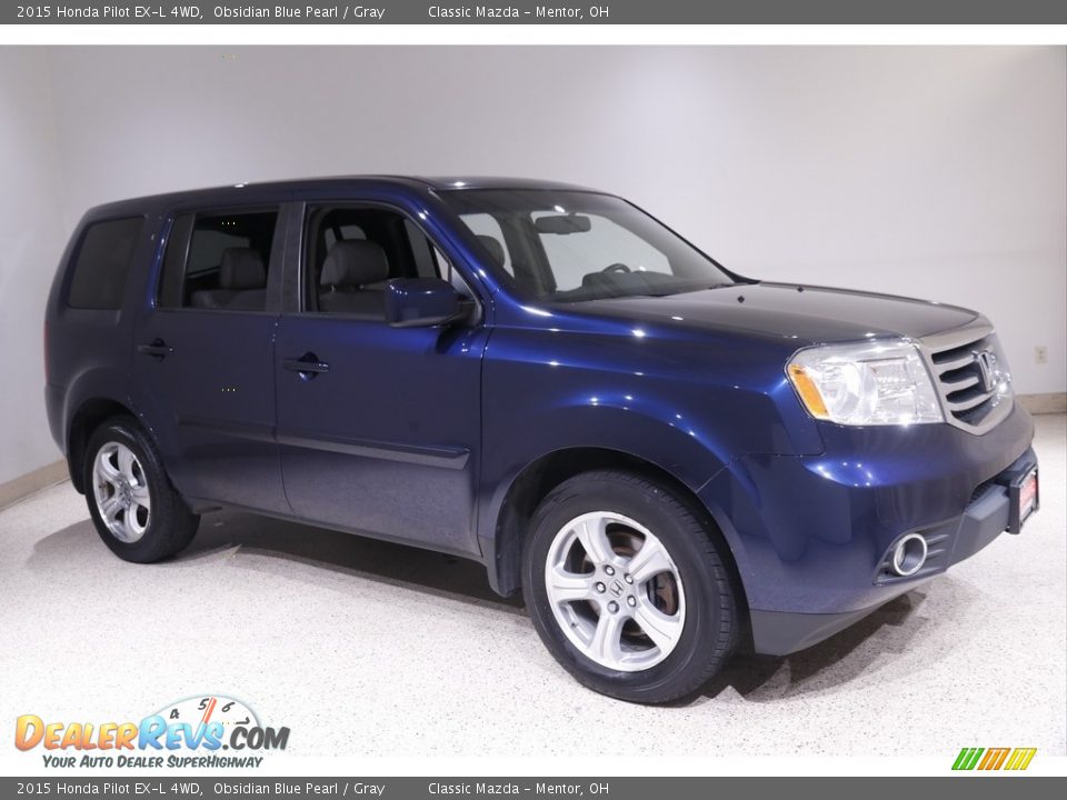 2015 Honda Pilot EX-L 4WD Obsidian Blue Pearl / Gray Photo #1