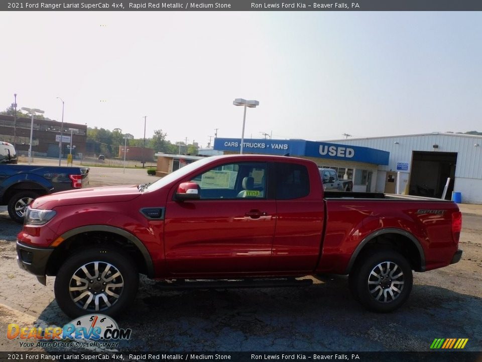 2021 Ford Ranger Lariat SuperCab 4x4 Rapid Red Metallic / Medium Stone Photo #3