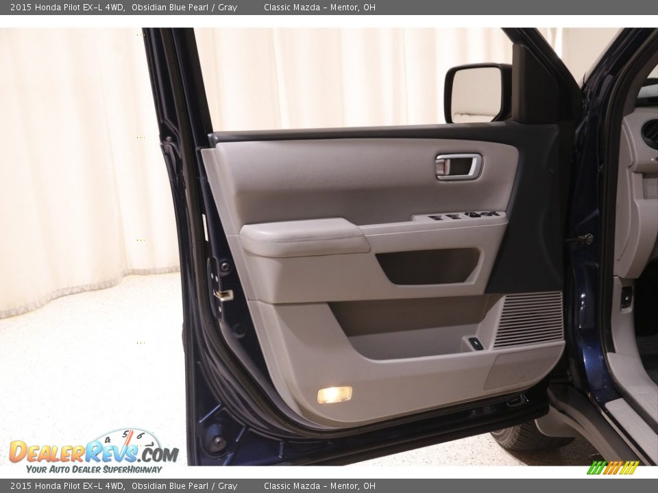 2015 Honda Pilot EX-L 4WD Obsidian Blue Pearl / Gray Photo #4