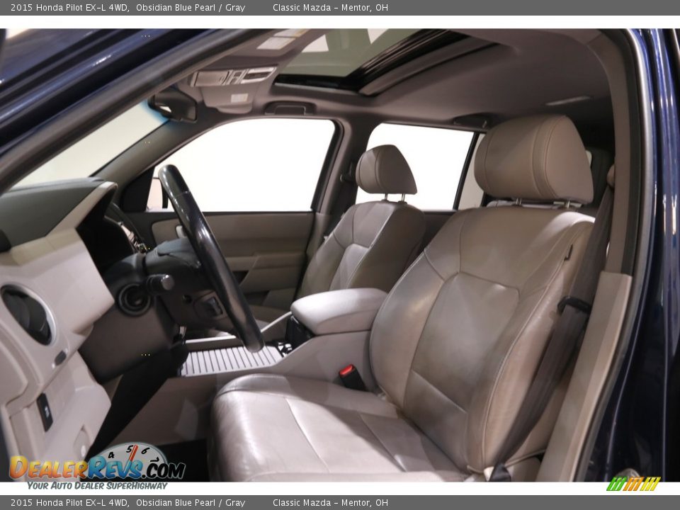2015 Honda Pilot EX-L 4WD Obsidian Blue Pearl / Gray Photo #5