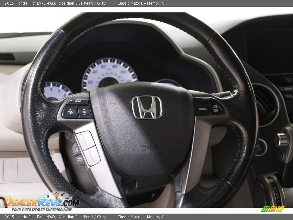 2015 Honda Pilot EX-L 4WD Obsidian Blue Pearl / Gray Photo #7