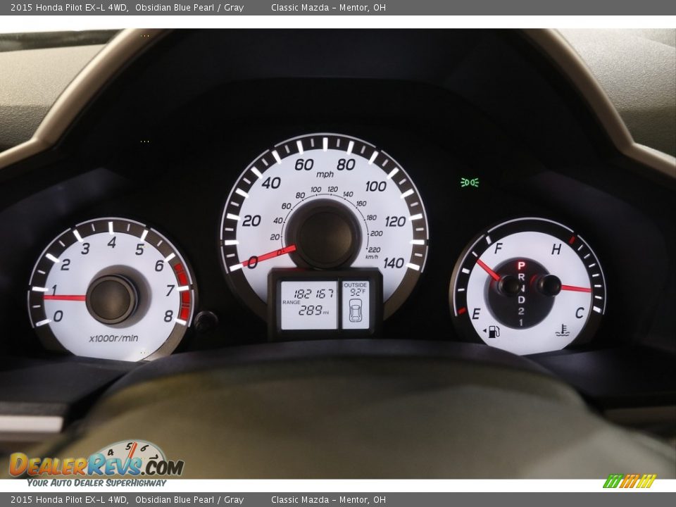 2015 Honda Pilot EX-L 4WD Obsidian Blue Pearl / Gray Photo #8