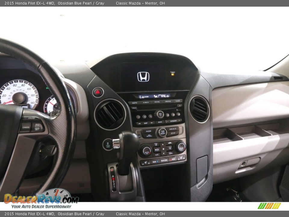 2015 Honda Pilot EX-L 4WD Obsidian Blue Pearl / Gray Photo #9