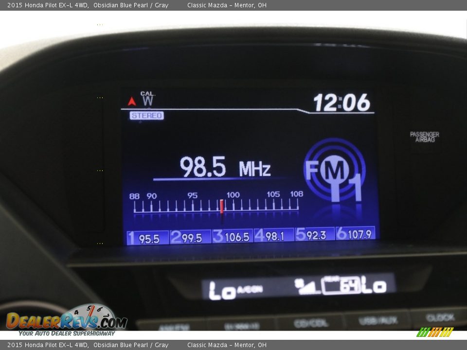 2015 Honda Pilot EX-L 4WD Obsidian Blue Pearl / Gray Photo #10