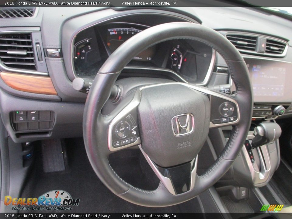 2018 Honda CR-V EX-L AWD White Diamond Pearl / Ivory Photo #14