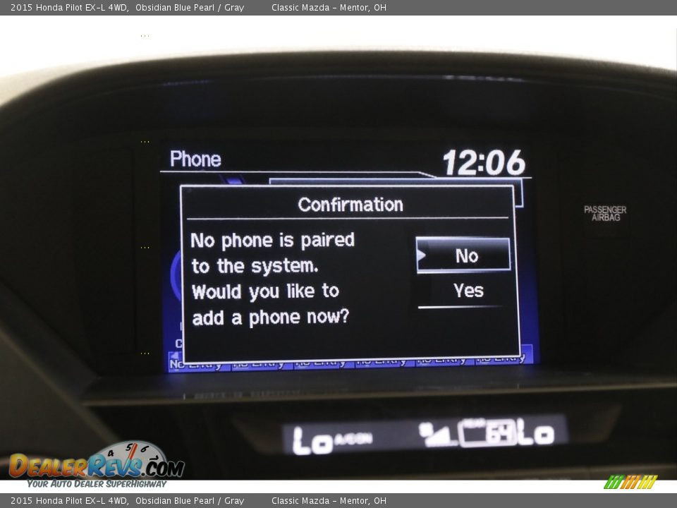 2015 Honda Pilot EX-L 4WD Obsidian Blue Pearl / Gray Photo #11