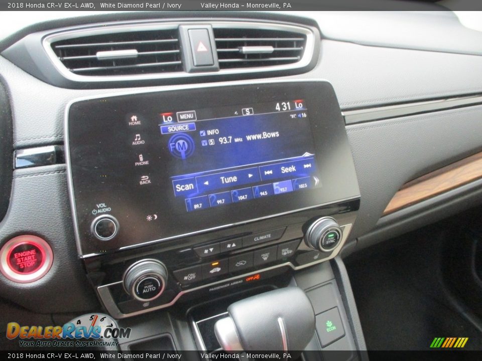 2018 Honda CR-V EX-L AWD White Diamond Pearl / Ivory Photo #15