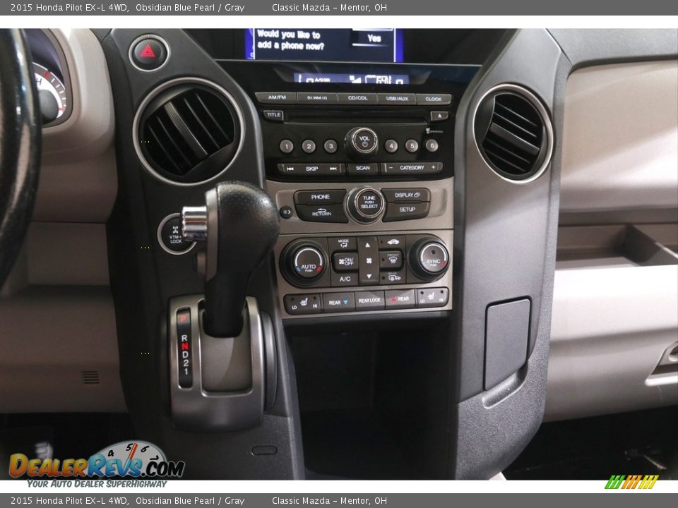 2015 Honda Pilot EX-L 4WD Obsidian Blue Pearl / Gray Photo #12