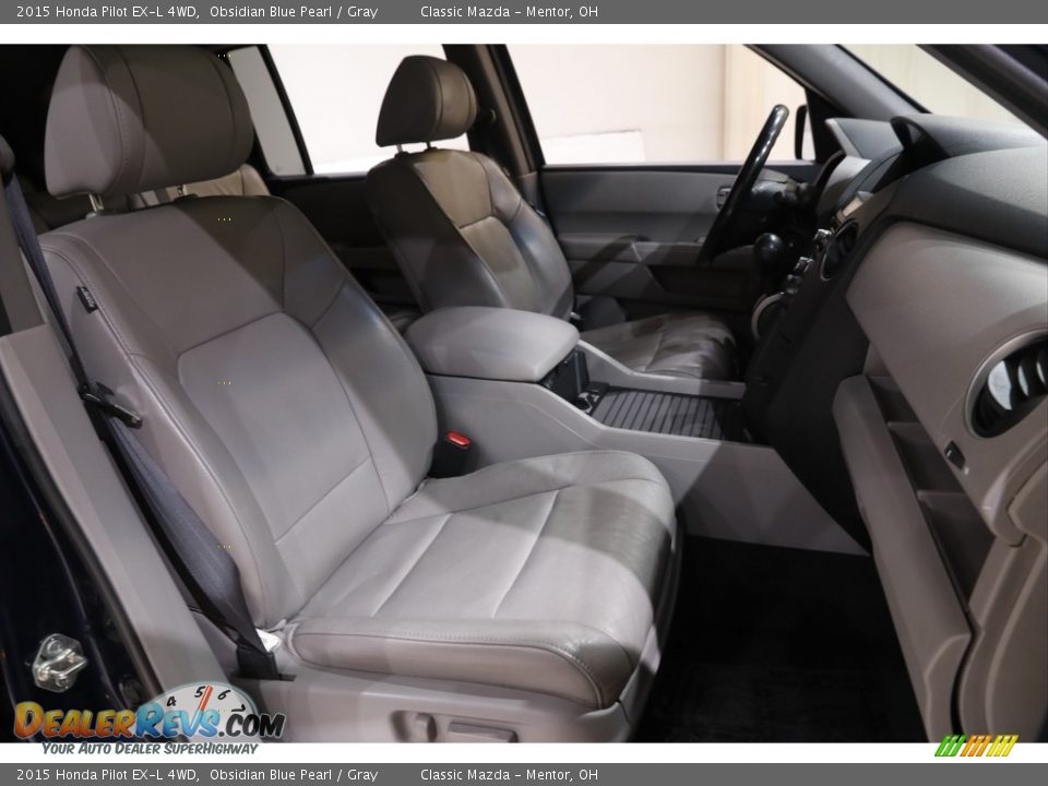 2015 Honda Pilot EX-L 4WD Obsidian Blue Pearl / Gray Photo #15