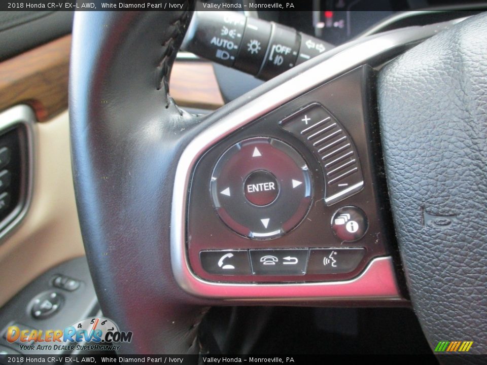 2018 Honda CR-V EX-L AWD White Diamond Pearl / Ivory Photo #18